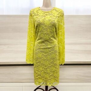 Belle Badgley Mischka Lace Mini Dresses in Bright Yellow Size 4